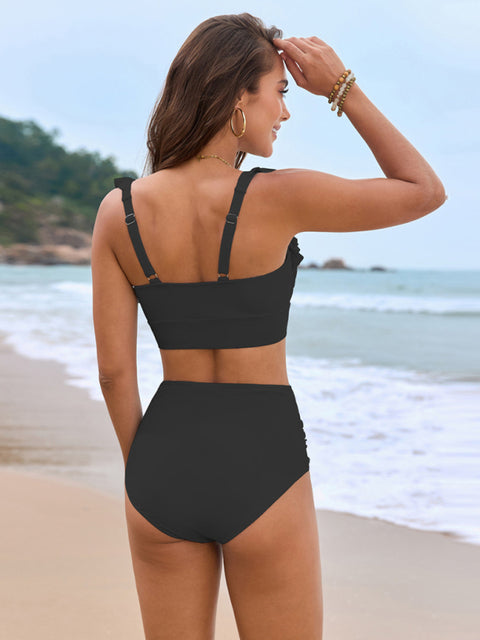 New swimsuit ruffled three-piece bikini