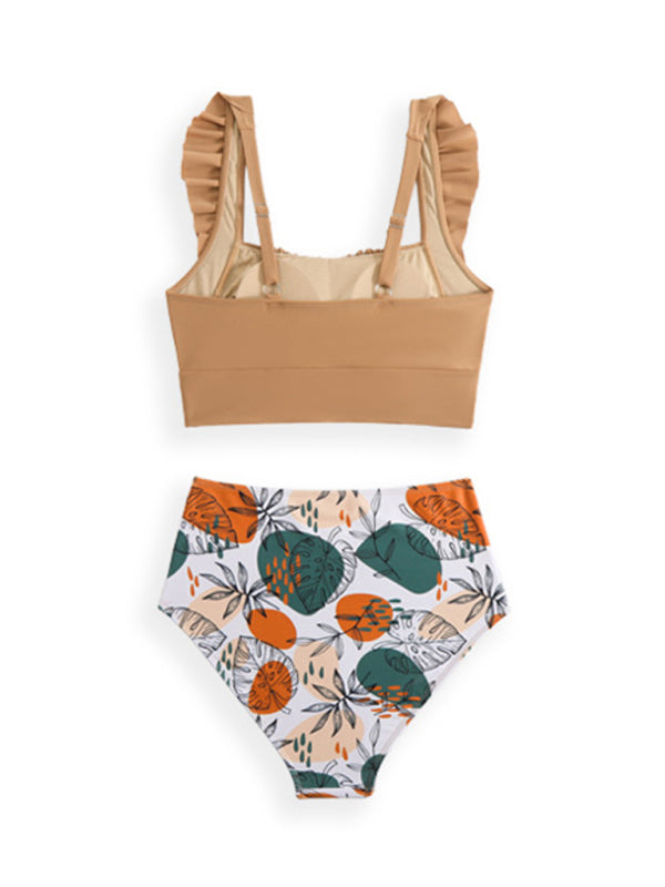 New swimsuit ruffled three-piece bikini