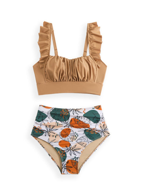 New swimsuit ruffled three-piece bikini