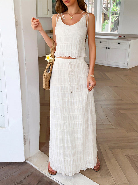 Holiday casual sling seaside atmosphere two-piece set
