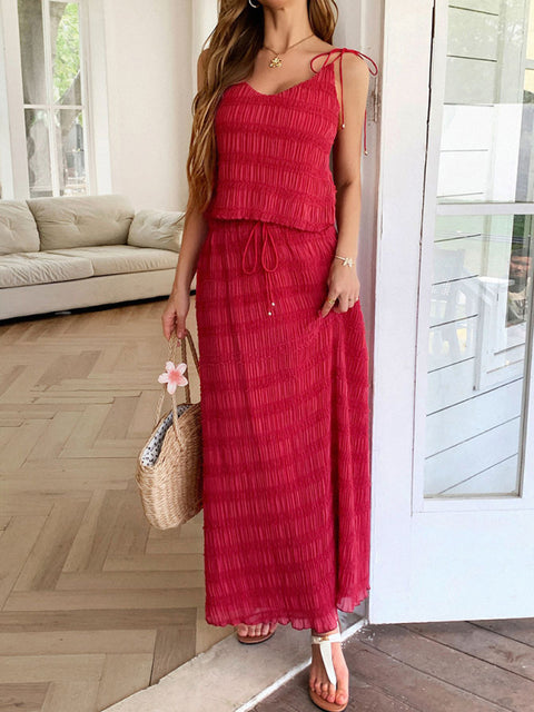 Holiday casual sling seaside atmosphere two-piece set