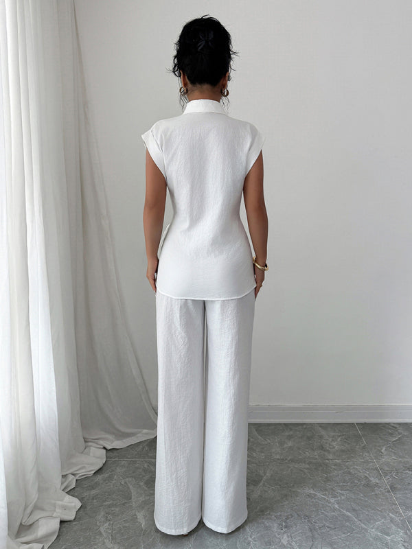 Short-sleeved vest and trousers set