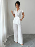 Short-sleeved vest and trousers set