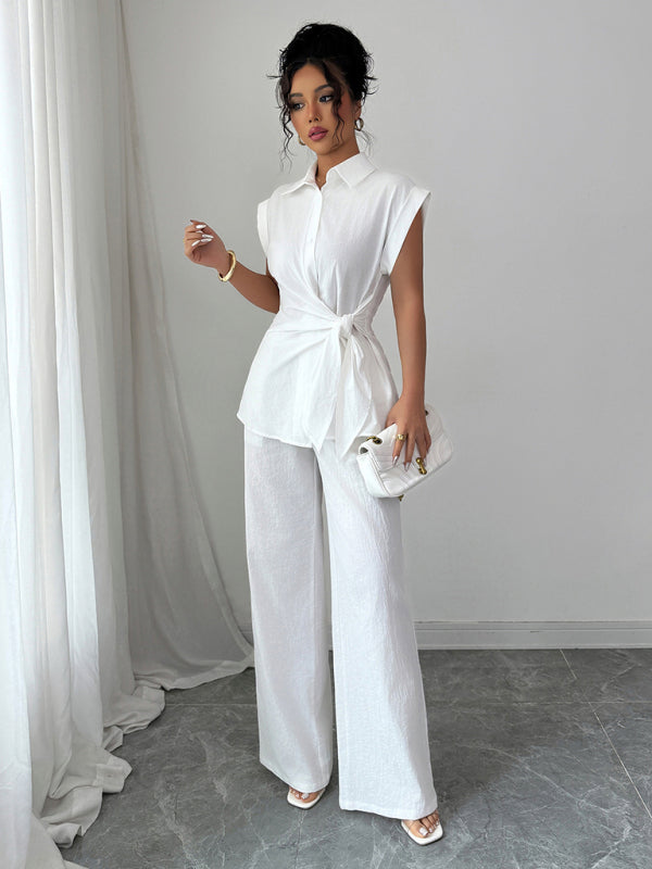 Short-sleeved vest and trousers set