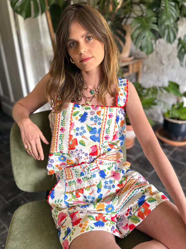 New floral print casual loose two-piece set