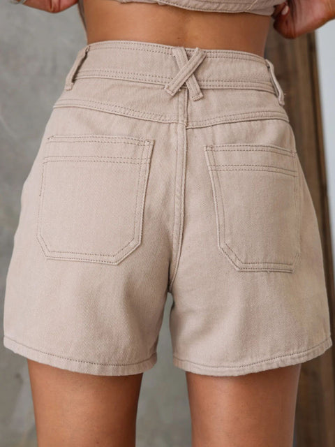 Ladies new denim jacket vest shorts set