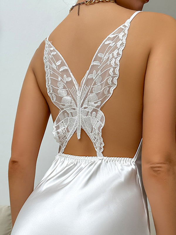 Suspender Nightdress Sexy Butterfly Homewear Comfortable Suspender Nightgown - Rokkaku 18 online shop