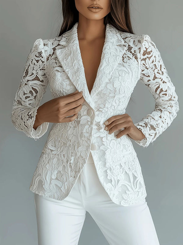 Elegant suit jacket with cutout petals