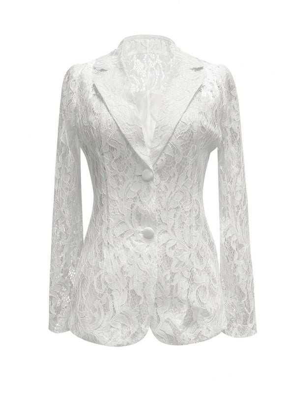 Elegant suit jacket with cutout petals