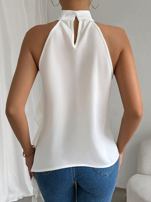 Halter neck sleeveless vest shirt