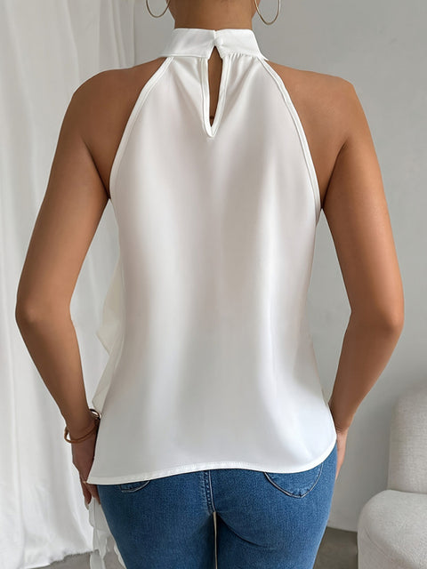 Halter neck sleeveless vest shirt