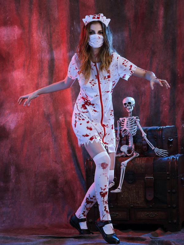 Halloween Costume Halloween Horror Bloody Nurse Costume - Rokkaku 18 online shop