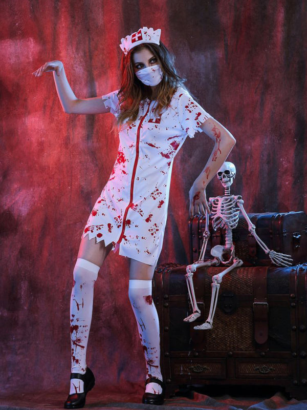 Halloween Costume Halloween Horror Bloody Nurse Costume - Rokkaku 18 online shop