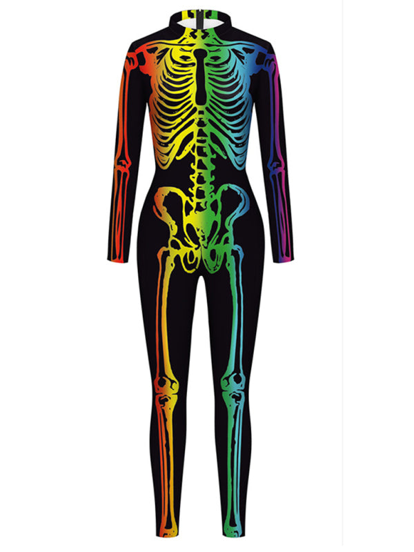 Halloween New Product Colorful Human Skeleton Print Carnival Cosplay One Piece - Rokkaku 18 online shop