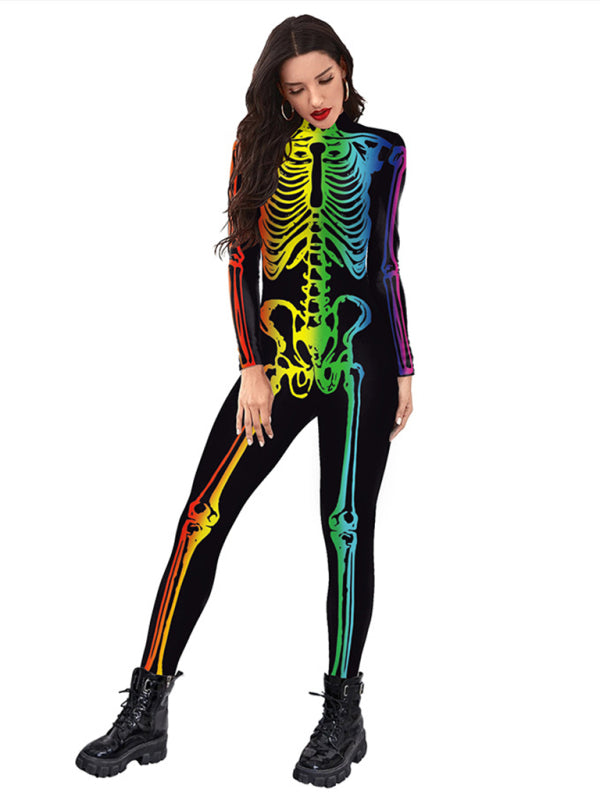 Halloween New Product Colorful Human Skeleton Print Carnival Cosplay One Piece - Rokkaku 18 online shop