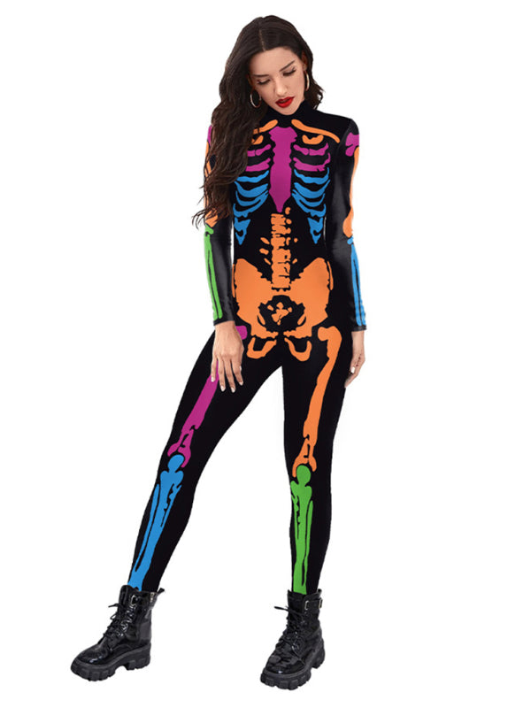 Halloween New Product Colorful Human Skeleton Print Carnival Cosplay One Piece - Rokkaku 18 online shop