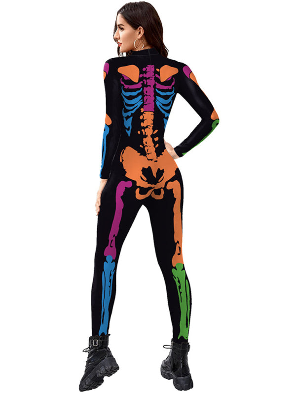 Halloween New Product Colorful Human Skeleton Print Carnival Cosplay One Piece - Rokkaku 18 online shop