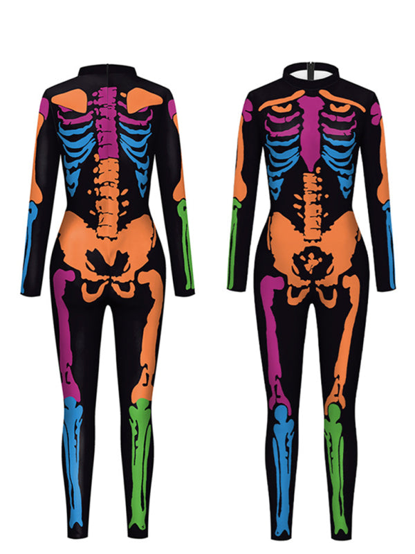 Halloween New Product Colorful Human Skeleton Print Carnival Cosplay One Piece - Rokkaku 18 online shop