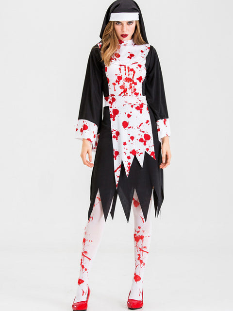 Vampire Zombie Nun Cosplay Halloween Costume