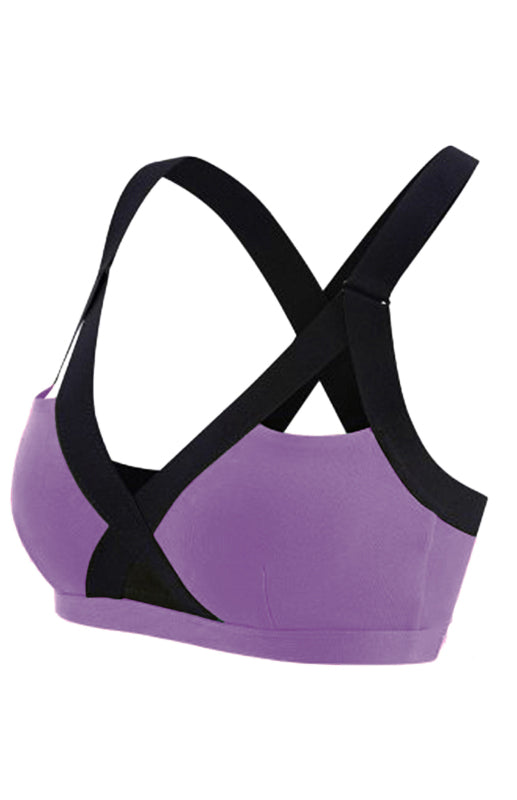 Color Contrast Sexy Cross Elastic Sports Bra - Rokkaku 18 online shop
