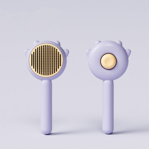 CJ pet hair removal brush in lavender with ergonomic handle and fine bristles for effective grooming
