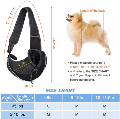 Portable pet carrier bag in size small with adjustable strap for small dogs up to 5 lbs