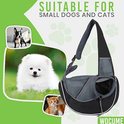 Portable pet carrier bag in black and gray suitable for small dogs and cats from Pet's Collection