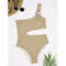 Solid Color One-piece Swimsuit Women Sexy Waist Hollow-out Swimsuit One-shoulder Two-color Swimsuit