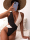 New One-Piece Swimsuit Stitching Bikini Swimsuit Women Criss Cross Swimsuit Color Matching Bikini