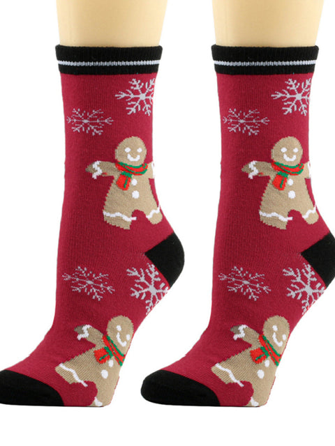 Women's Christmas Flower Snowflake Socks