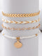 Rice beads beaded rope shell four-layer anklet Geometric aircraft chain multi-layer foot decoration