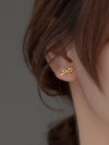 New retro bow earrings, elegant and high-end earrings, simple earrings for women