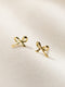 New retro bow earrings, elegant and high-end earrings, simple earrings for women