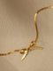 Niche basic snake bone chain bow fresh and sweet necklace earrings