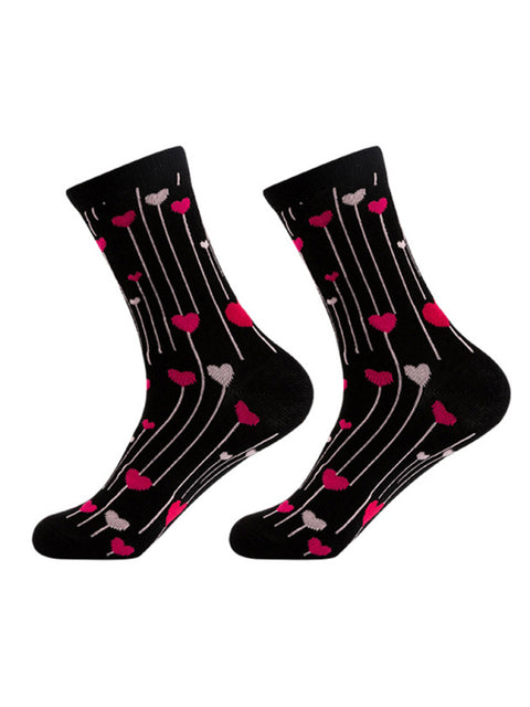 New Valentine's Day Series Mid-calf Socks Knitted Jacquard Cotton Socks Heart Pattern