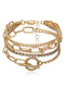 Women's new style personalized simple geometric OT buckle round bead multi-layer bracelet necklace