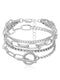 Women's new style personalized simple geometric OT buckle round bead multi-layer bracelet necklace