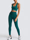 Women's Beautiful Back High Waist Peach Hip Seamless Knitted Vest Trousers Two-piece Set