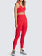 Women's Beautiful Back High Waist Peach Hip Seamless Knitted Vest Trousers Two-piece Set